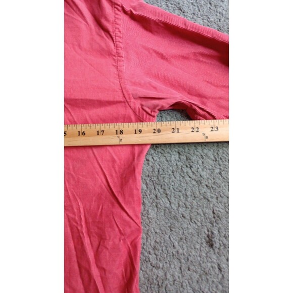 Ralph Lauren Classic Fit Button Down Corduroy Shirt Red Mens L (16-18) Preppy - Picture 4 of 5